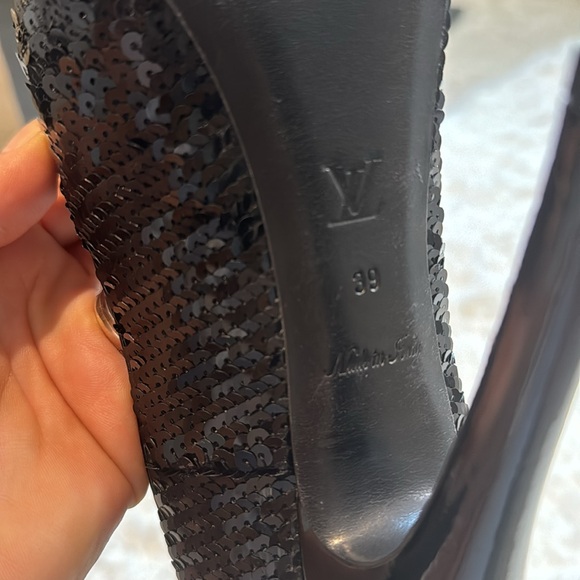 Louis Vuitton black sequin heels - Picture 7 of 11